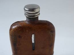 Small Silver Plate and Glass/leather Hip Flask With Cup - Etsy