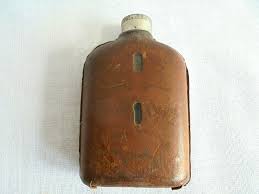 Vintage A Little Nip for the Lip Leather Covered Glass ...