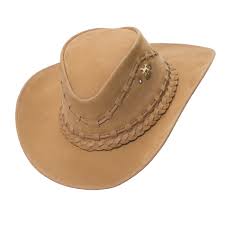 Brunello's Western Leather Hat in Desert Brown