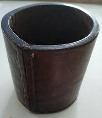 Vtg Leather Dice Cup With Vtg Dice Vegas Casino Small Wood ...