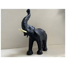 Vintage Hand Made Leather Covered Elephant. For Sale at Ruby Lane