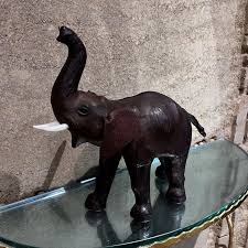 1960s Leather Elephant Table Sculpture For Sale at 1stDibs | vintage leather elephant, leather elephant statue, vintage elephant table