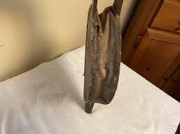 Old Antique Homemade Wood and Leather Fireplace Bellows ...