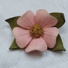 Vintage 1980s Leather Dogwood Brooch British Columbia Provincial Flower Handmade in Canada 3 Flowers and Leaves - Etsy