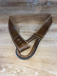 Vintage Anne Klein Brown Leather Fold Over Belt 1980s Size L ...