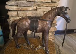 large vintage leather horse figurine | eBay