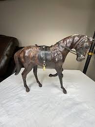 Vintage Leather Horse Sculpture Mid Century Maestros de ...
