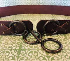 Preston York Italian Leather Toggle Belt Brown Silver O Ring ...