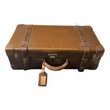 Antique | Bags | Large Antiquebrown Leather Suitcase ...