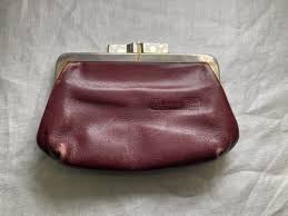 Coach | Bags | Vintage Coach Mahogany Leather Kisslock Coin ...