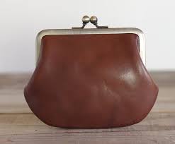 Tanned leather square kiss lock bag chocolate - Shop TAPFER ...