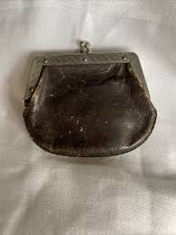 Vintage Small Leather Change Purse Kids Locked Dark Brown | eBay