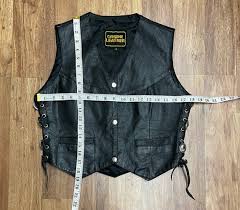 1980's / 1990's Black Leather Snap Button Concho ...