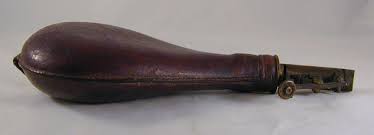 Antique 4 Pounds Leather Hunter or Military Gun Powder Flask ...