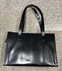 Jack Georges Black Italian Leather Shoulder Briefcase/Laptop Case zippered MINT | eBay