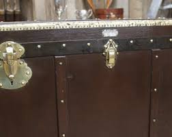 1920s Large Antique Garment Gown Trunk Brass Bound Reception ...