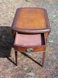 Vintage Hepplewhite Mahogany Drop Leaf Pembroke Table Leather Top End Table | eBay