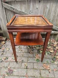 Vtg side / end / accent table - 2-tier - real wood - on wheels - furniture - by owner - sale - craigslist