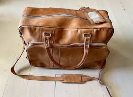 All Leather Travel Bag 3 Section Med/Lg Made In Paraguay | eBay