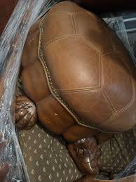 Leather Turtle Ottoman