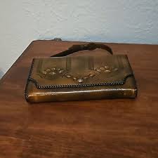 Vintage 1930s Art Nouveau Tooled Floral Leather Expandable ...