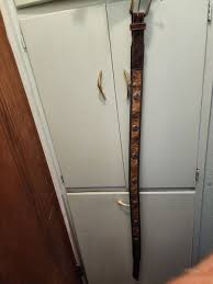 EUC 3D Western Mens Belt Leather Calf Hair Cross Concho ...