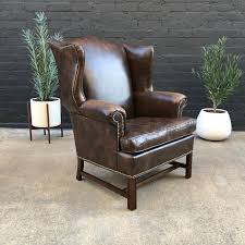 Vintage Classic Leather Wing-back Lounge Chair - Etsy