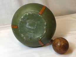 Vtg Hand Tooled Leather Wrapped Captain's Decanter Wood Stopper Golf Scenes PO | eBay