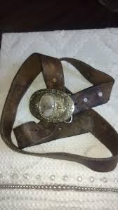 Vintage Agate Western Belt Buckle on 1980s Leather Belt - 44 ...