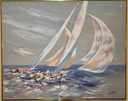 Lee Reynolds -Very Large Original Painting Sailboat Race - signed & framed | eBay