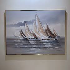 E. Lee Signed Large Original Acrylic on Canvas in Original Frame for Windsor Art Graphic Expressions Titled "sailing at Morning" - Etsy