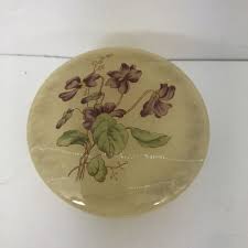 HAND CARVED ALABASTER TRINKET/Powder BOX! ITALY 3 1/2 X 2 ...