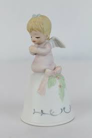 Lefton Angel Bell praying pink girl Porcelain 3" 1983 Small ...