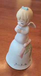 Lefton Angel Bell praying pink girl Porcelain 3" 1983 Small ...