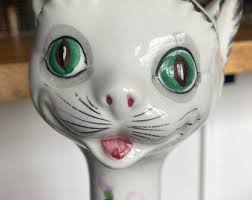 Lovely Italian Vintage Big CAT Pottery Retro Fine Italy ...