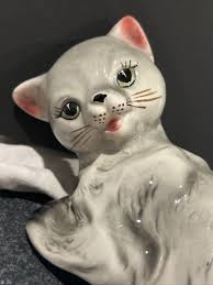 VINTAGE Mid-Century Ceramic Playful Crawling Cat Kitten ...