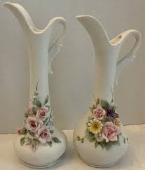 Vintage Hand-Painted Lefton China Ceramic Floral Pitcher ...