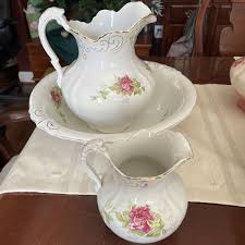 VINTAGE BUFFALO POTTERY PITCHER, FLORAL DESIGN | eBay