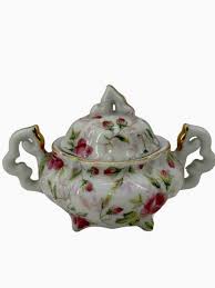 VTG Lefton China Rose Hand Painted Mini Sugar Bowl 794R | eBay