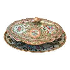 Antique Chinese Porcelain Rose Medallion Tureen | Chairish