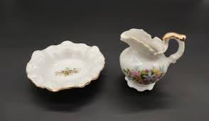 Norcrest Mini Dry Sink Pitcher and Bowl #L-383 Featuring ...