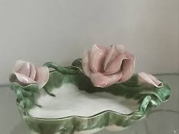 Vintage Lora Aileen California Pottery Bowl Flower Art Pink ...