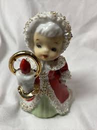 Vintage Christmas Bell Angel Holding Candle Light Lefton ...