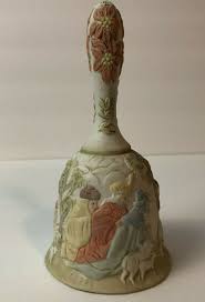 Lefton Porcelain Bell Nativity Scene O Come All Ye Faithful ...