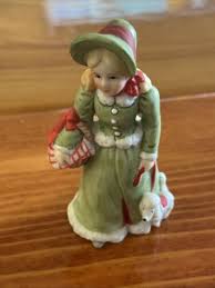 LEFTON Lady w/ Poodle Village Figurine - marked 1986 J. Z. L ...