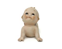 Vintage Porcelain Lefton Kewpie Doll Figurine With Blue ...