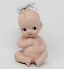 Figurine, Kewpie Baby, Vintage Bisque Porcelain, Blue Wings ...