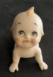 Vintage Lefton Kewpie Crawling Baby Bisque Figurine Blue Winged No. 228 EUC | eBay