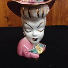 Vintage Head Vase Lady with Green Dress | EstateSales.org