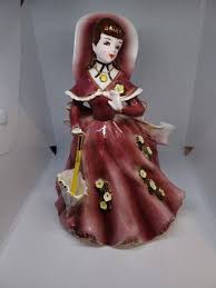 Lefton Planter Figurine Victorian Violet Lady 164 Parasol Umbrella vtg Sculpture | eBay